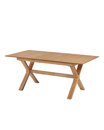 Mesa de jantar extensível de madeira natural de vários tamanhos