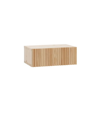 Mesa de cabeceira flutuante de madeira maciça 40 cm em tom natural