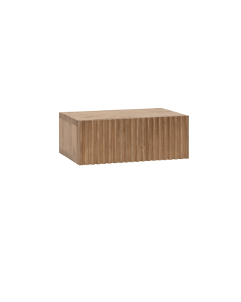 Mesa de cabeceira flutuante de madeira maciça de 40 cm em tom carvalho escuro