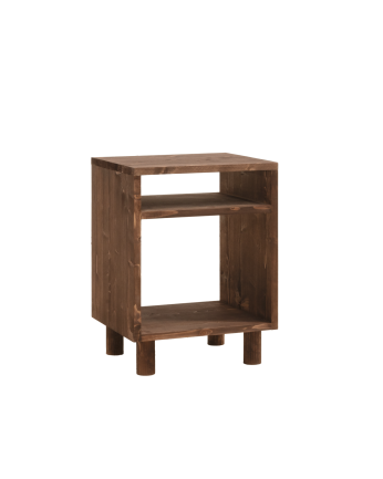  Mesa de cabeceira em madeira maciça tom nogueira 505x32cm