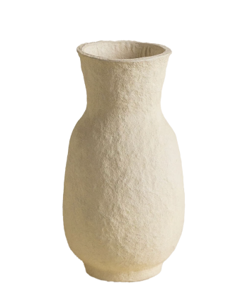 Vaso de papel machê bege de 305cm