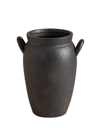 Vaso de cerâmica cor preta de 24x195cm