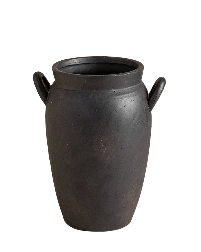 Vaso de cerâmica cor preta de 24x195cm