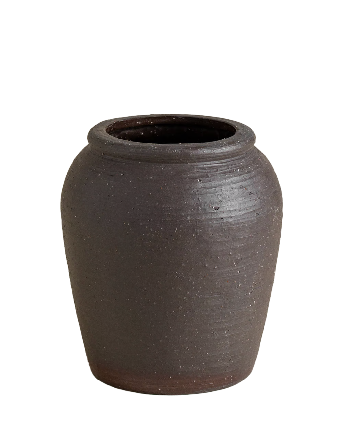 Vaso de cerâmica preta de 19cm