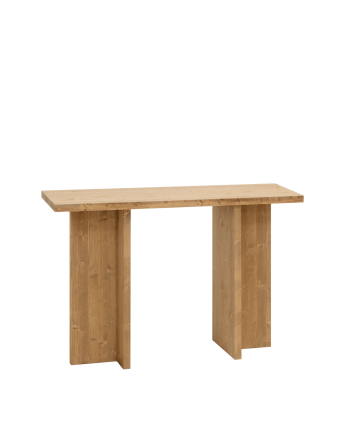 Mesa de madeira maciça em tom de carvalho médio de 120x80cm