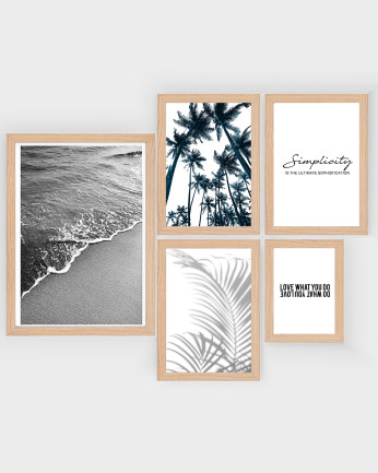 Pack de 5 Láminas decorativas de praia