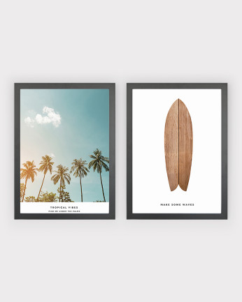 Pack de 2 Láminas decorativas de Ondas Tropicais