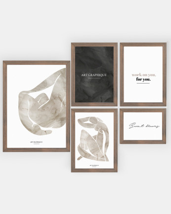 Pack de 5 Láminas decorativas Work For You