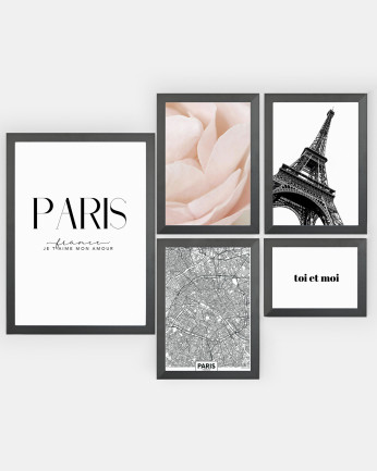 Pack de 5 Láminas decorativas Je T'aime