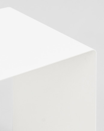 Mesa de centro em aço 100% reciclado na cor branca 45x45cm