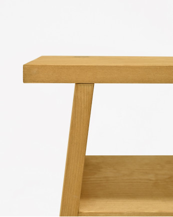 Mesa de centro em madeira maciça em tom oliveira 60x20cm