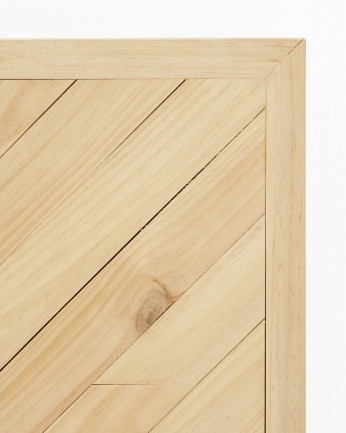 Cabeceira de madeira maciça estilo étnico em tom natural 80x165cm