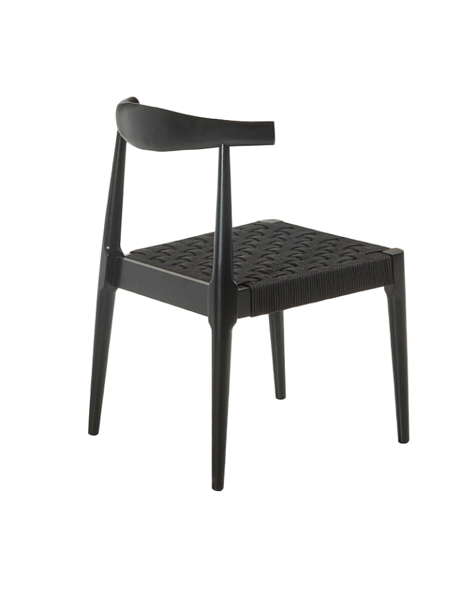 cadeira preta de madeira maciça de 77cm