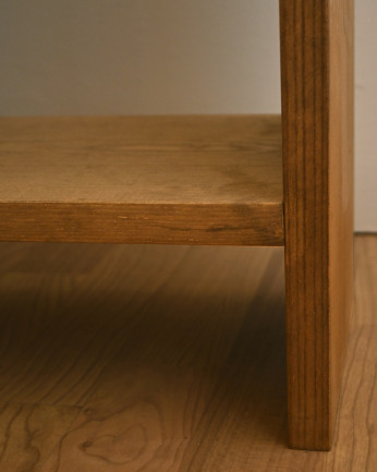 Mesa de cabeceira em madeira maciça de carvalho escuro 40x20cm