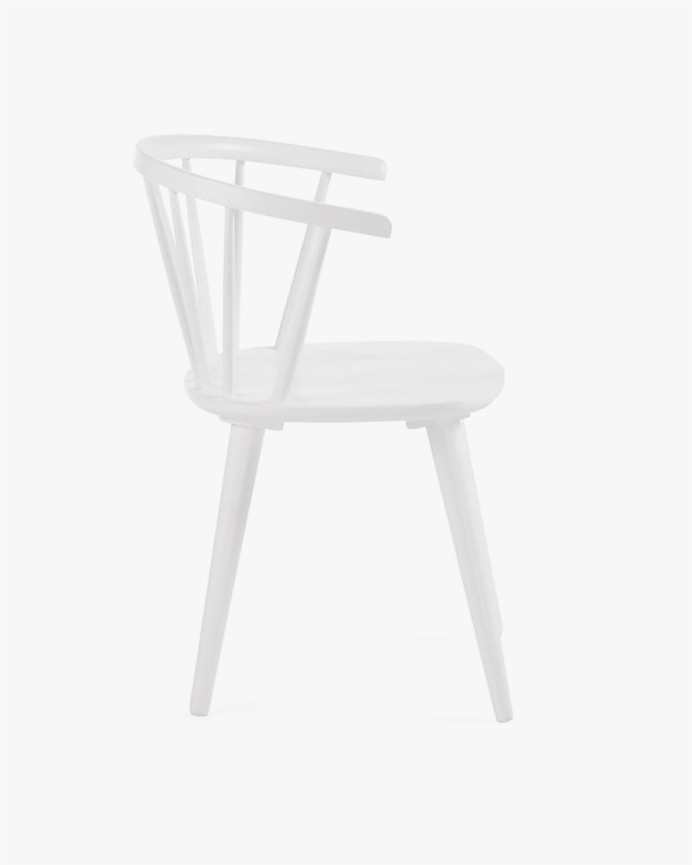 Cadeiras em madeira maciça de seringueira pintadas de branco 77x53cm
