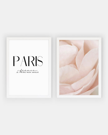 Pack de 2 Láminas decorativas Paris Mon amour