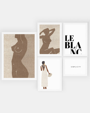 Pack de 5 Láminas decorativas de Corpo e Alma