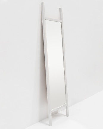 Espelho de madeira maciça branca 45x180cm