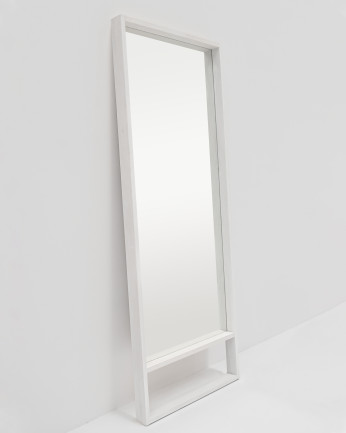 Espelho de madeira maciça branco de vários tamanhos