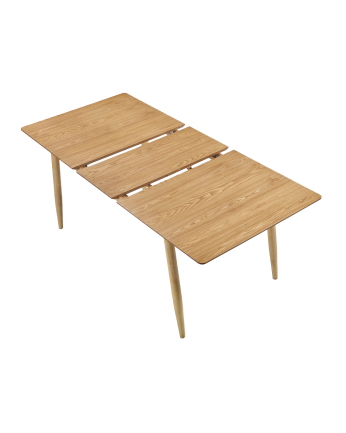 Mesa de jantar extensível de madeira natural de 150-190 cm