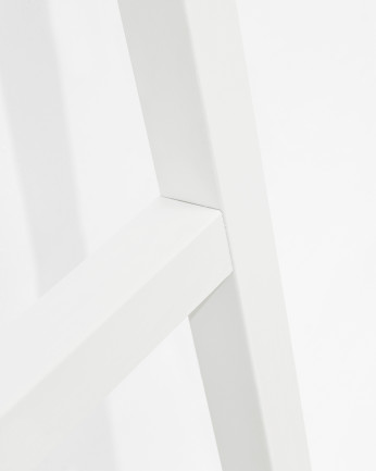 Escada de madeira maciça em tom branco 150x50cm