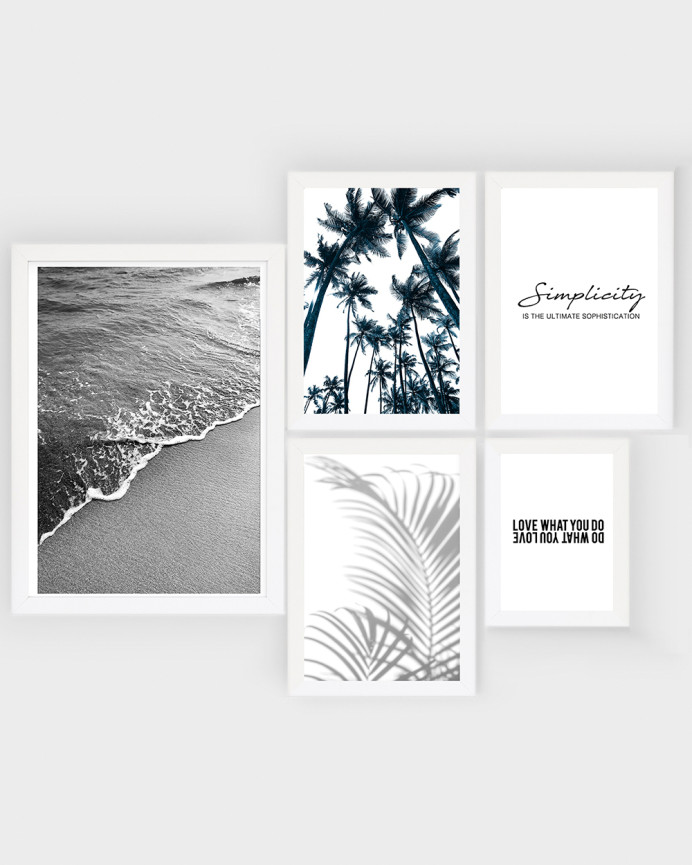 Pack de 5 Láminas decorativas de praia