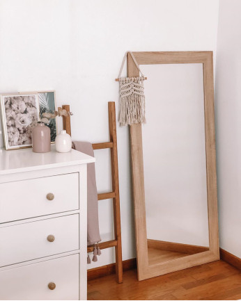 Espelho de madeira de carvalho escuro de vários tamanhos