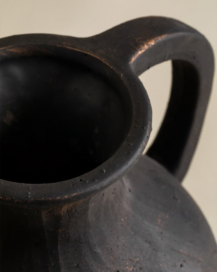 Vaso de cerâmica preto de 25x205cm