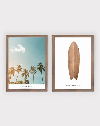 Pack de 2 Láminas decorativas de Ondas Tropicais