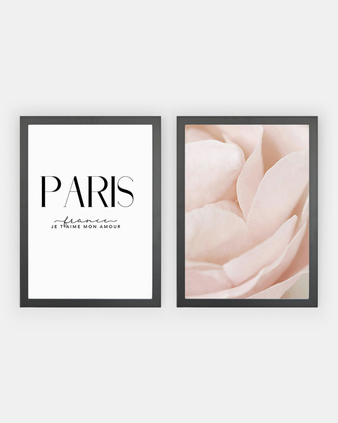 Pack de 2 Láminas decorativas Paris Mon amour