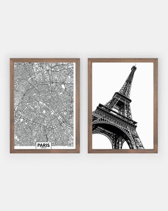 Pack de 2 Láminas decorativas Eiffel Paris