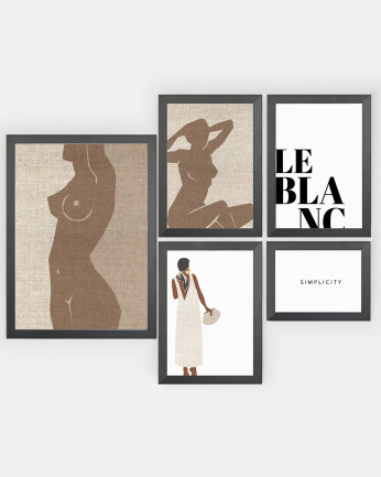 Pack de 5 Láminas decorativas de Corpo e Alma