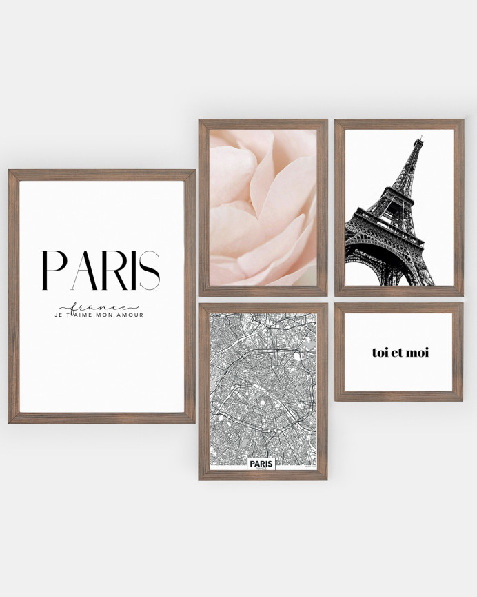 Pack de 5 Láminas decorativas Je T'aime