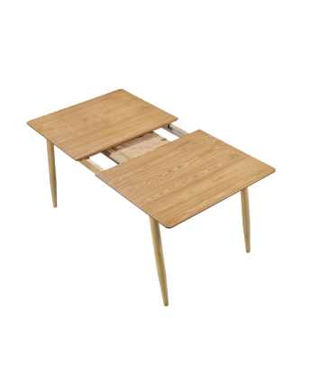 Mesa de jantar extensível de madeira natural de 150-190 cm