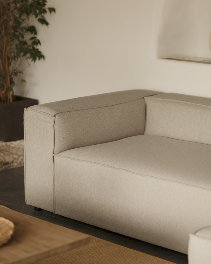 Sofá com chaise longue de cor cinza claro em várias medidas