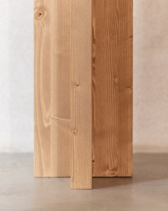 Console de madeira maciça tom de carvalho escuro de 120x80cm