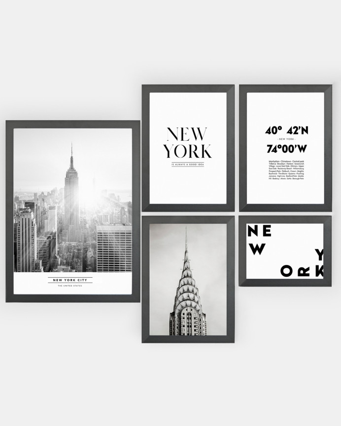 Pacote de 5 Estampas da cidade de Nova York