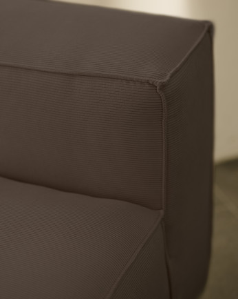 Sofá de veludo cor cinza escuro de 130x110cm