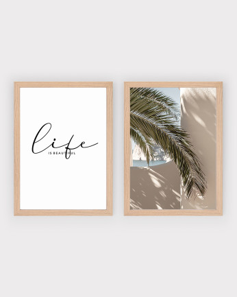 Pack de 2 Láminas decorativas Palm Life