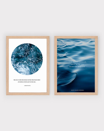 Pack de 2 Láminas decorativas Blue Sea