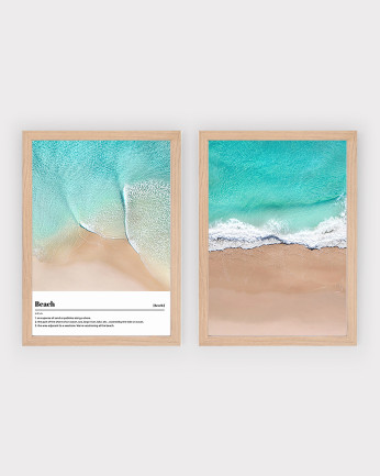 Pack de 2 Láminas decorativas de praia