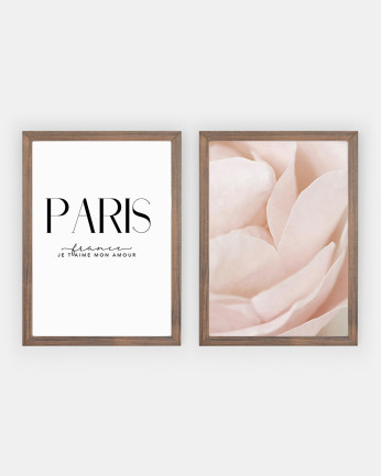 Pack de 2 Láminas decorativas Paris Mon amour