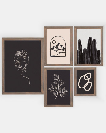 Pack de 5 Láminas decorativas Frida II