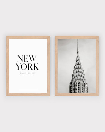 Pack de 2 Láminas decorativas de Nova York