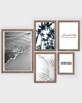 Pack de 5 Láminas decorativas de praia