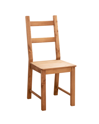 Cadeira em madeira de pinho maciça natural em tom carvalho escuro 95x41cm