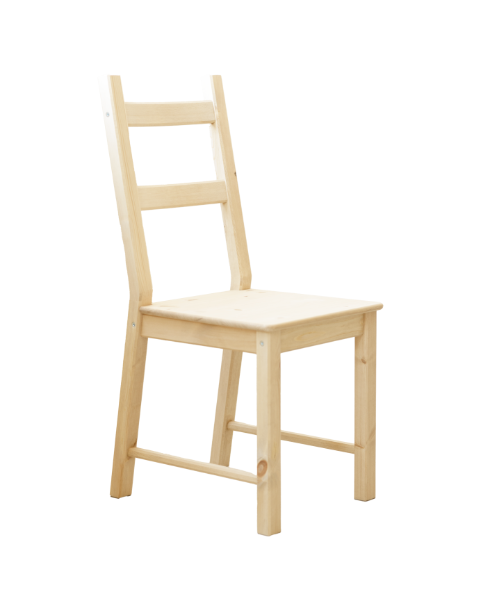 Cadeira de 95cm em madeira maciça de pinho em tom natural