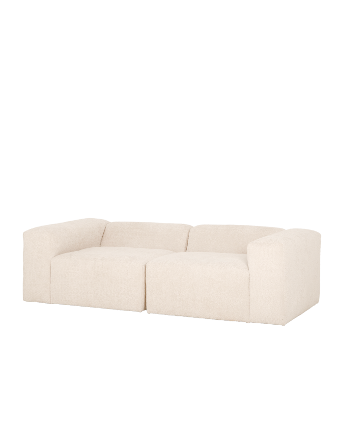 Sofá bouclé branco 2 módulos 240x110cm