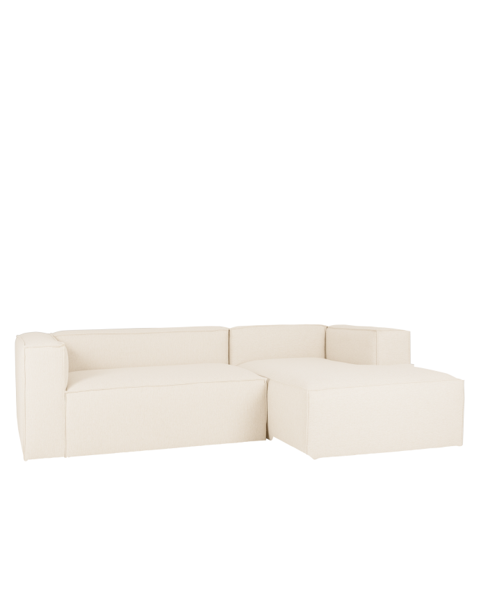 Sofá com chaise longue cor branco quebrado de várias medidas