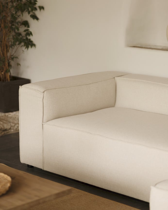 Sofá com chaise longue cor branco quebrado de várias medidas